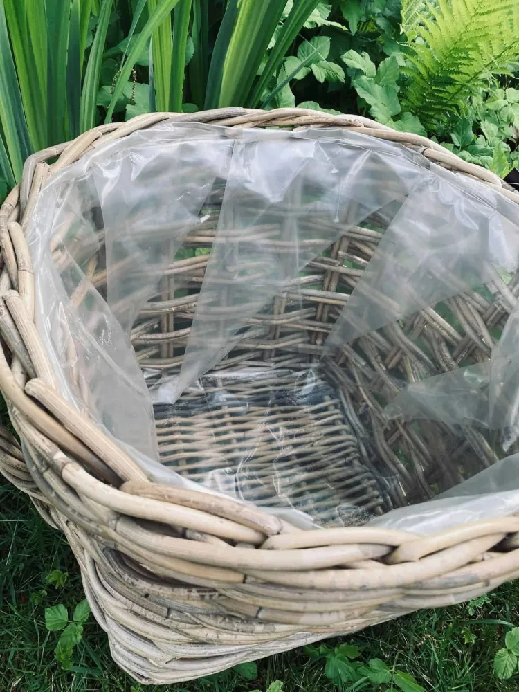 Plantekurv - Grå Rattan - Stor