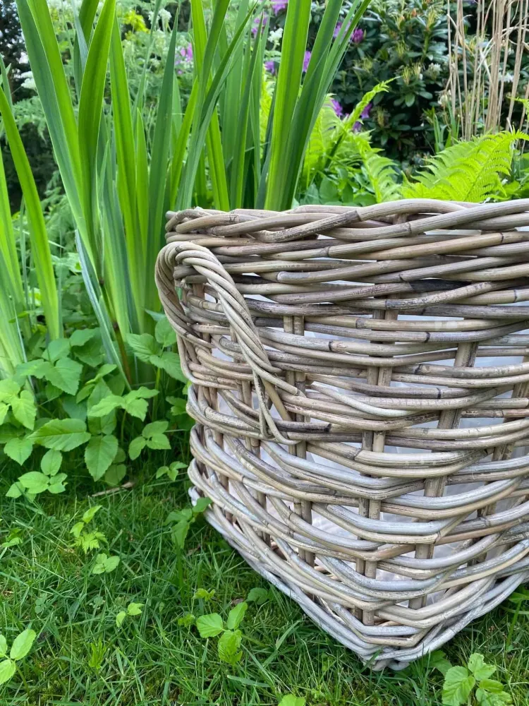 Plantekurv - Grå Rattan - Stor