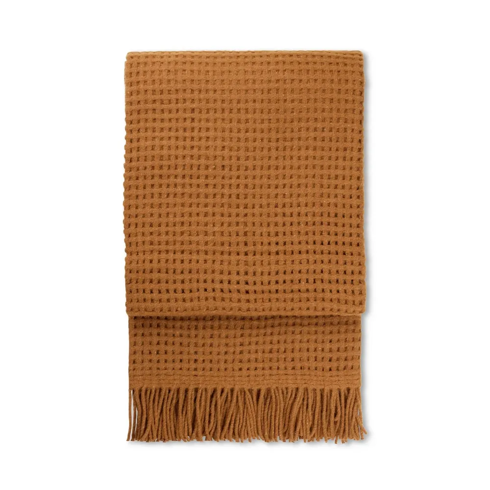 Alpakkapledd Basket Camel