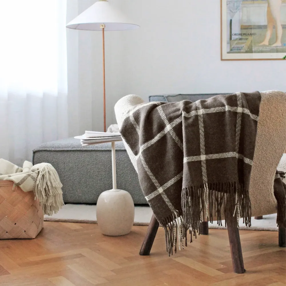 Alpakkapledd Tartan Brown